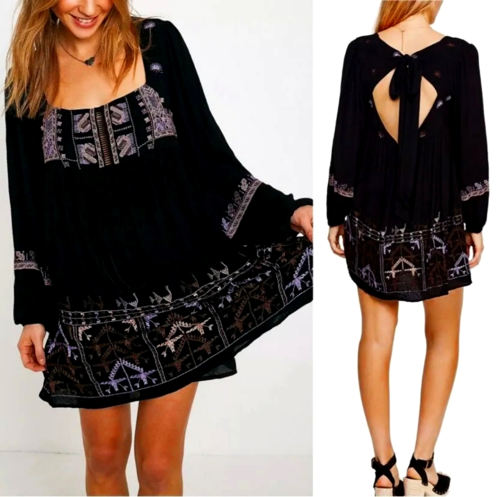 Free People Rhiannon Embroidered Dress Medium